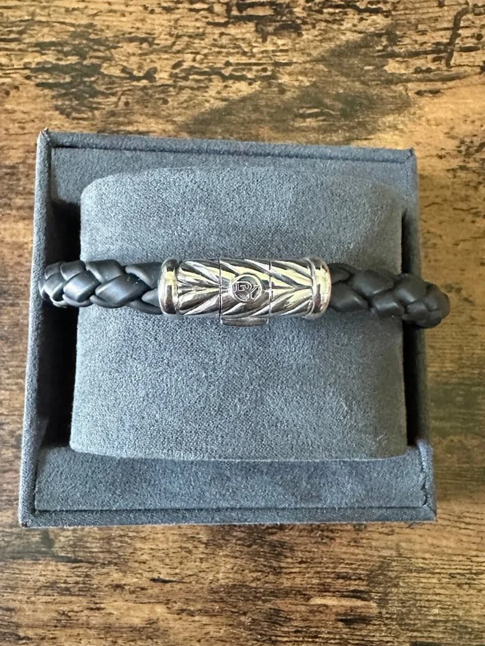 David Yurman Chevron Bracelet in Black Rubber - 8mm - 8.75
